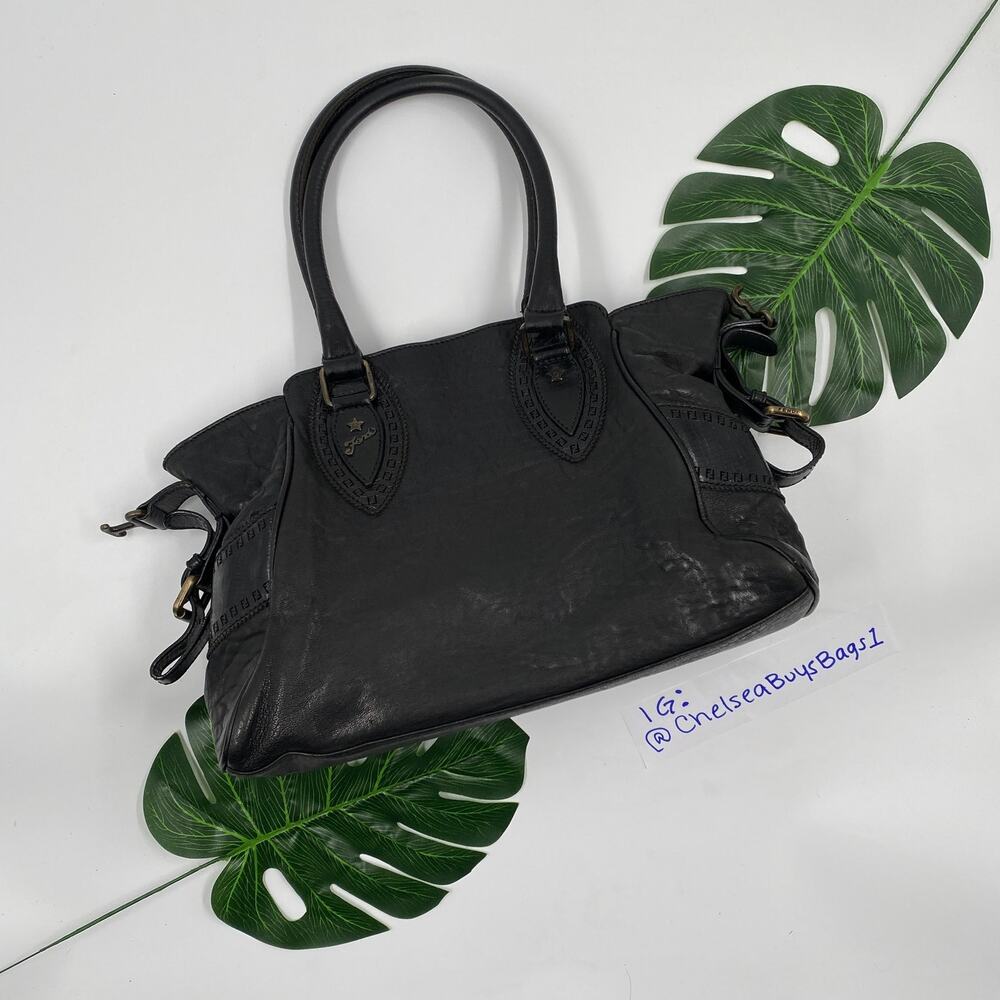 Fendi Etnico Star Black Leather Shoulder Bag FF Chef Du Jour Zucca Vintage